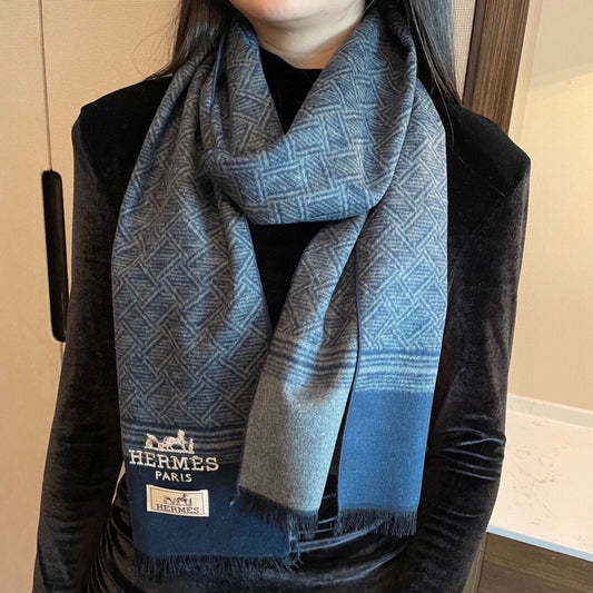 Hermes 男女同款山羊絨圍巾