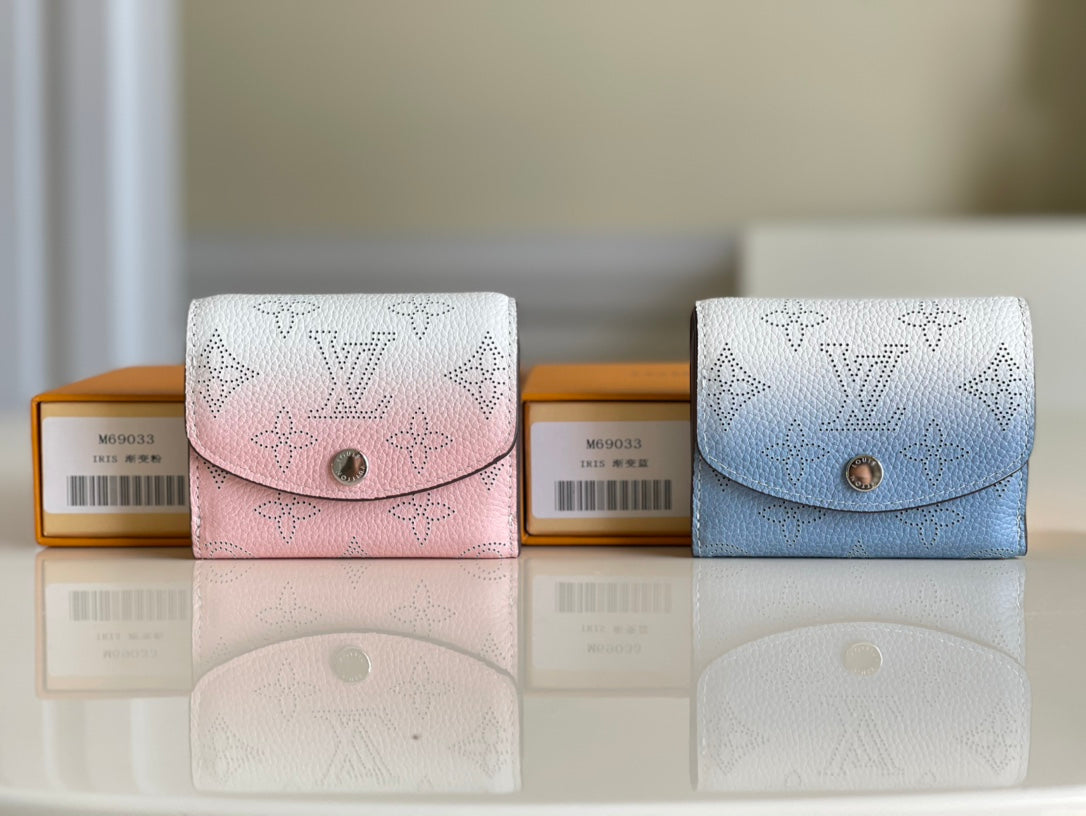 LV M69033 漸變藍 Iris XS 三折短夾