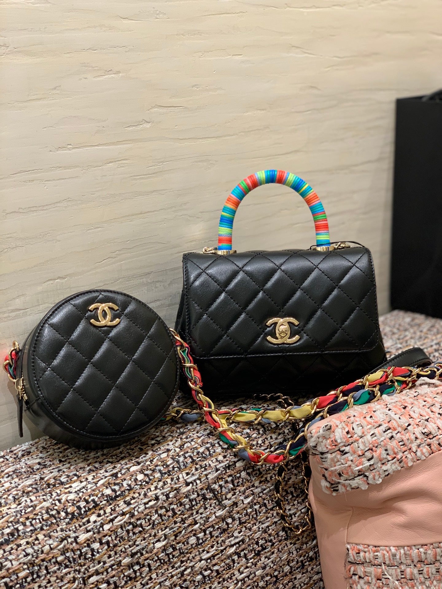 Chanel mini coco handle彩虹包-黑色