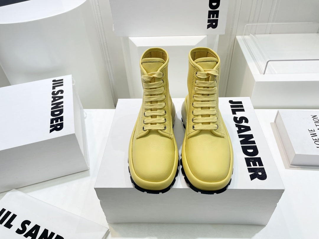 Jil sander-2022秋冬 爆休閒系列 厚底透明跟休閒短靴 情侶款