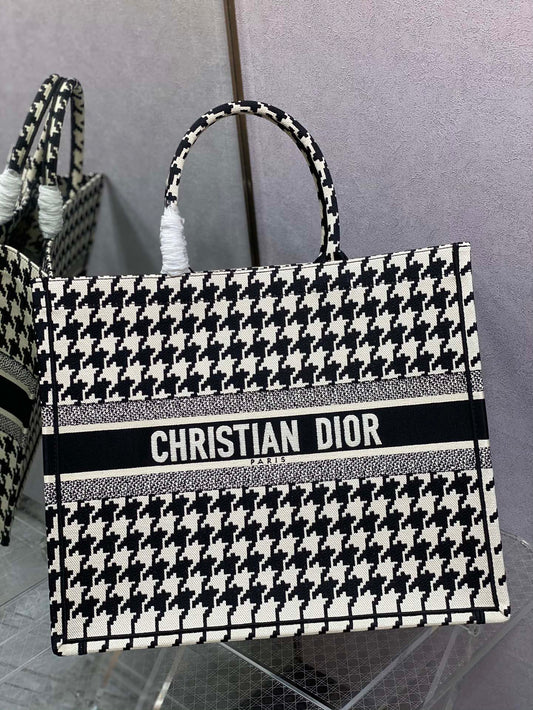 Dior Book Tote-大號41.5cm-黑色千鳥格