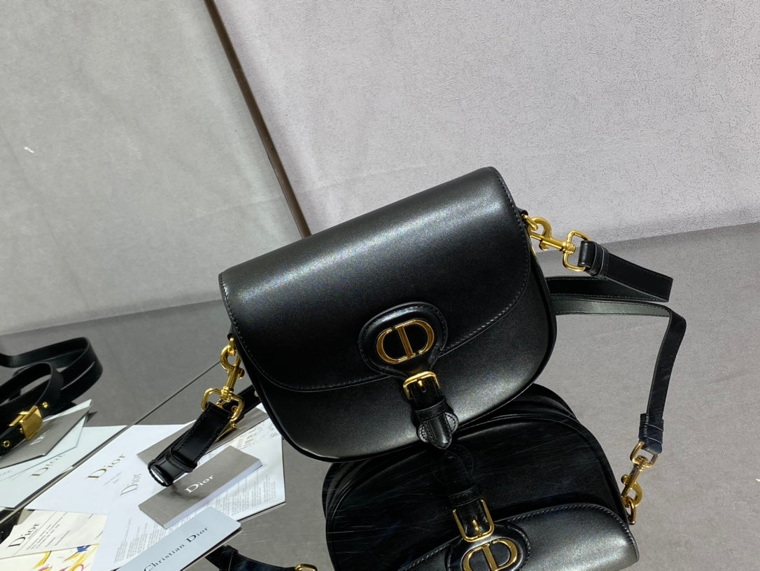Dior Bobby-中號22cm-黑色牛皮