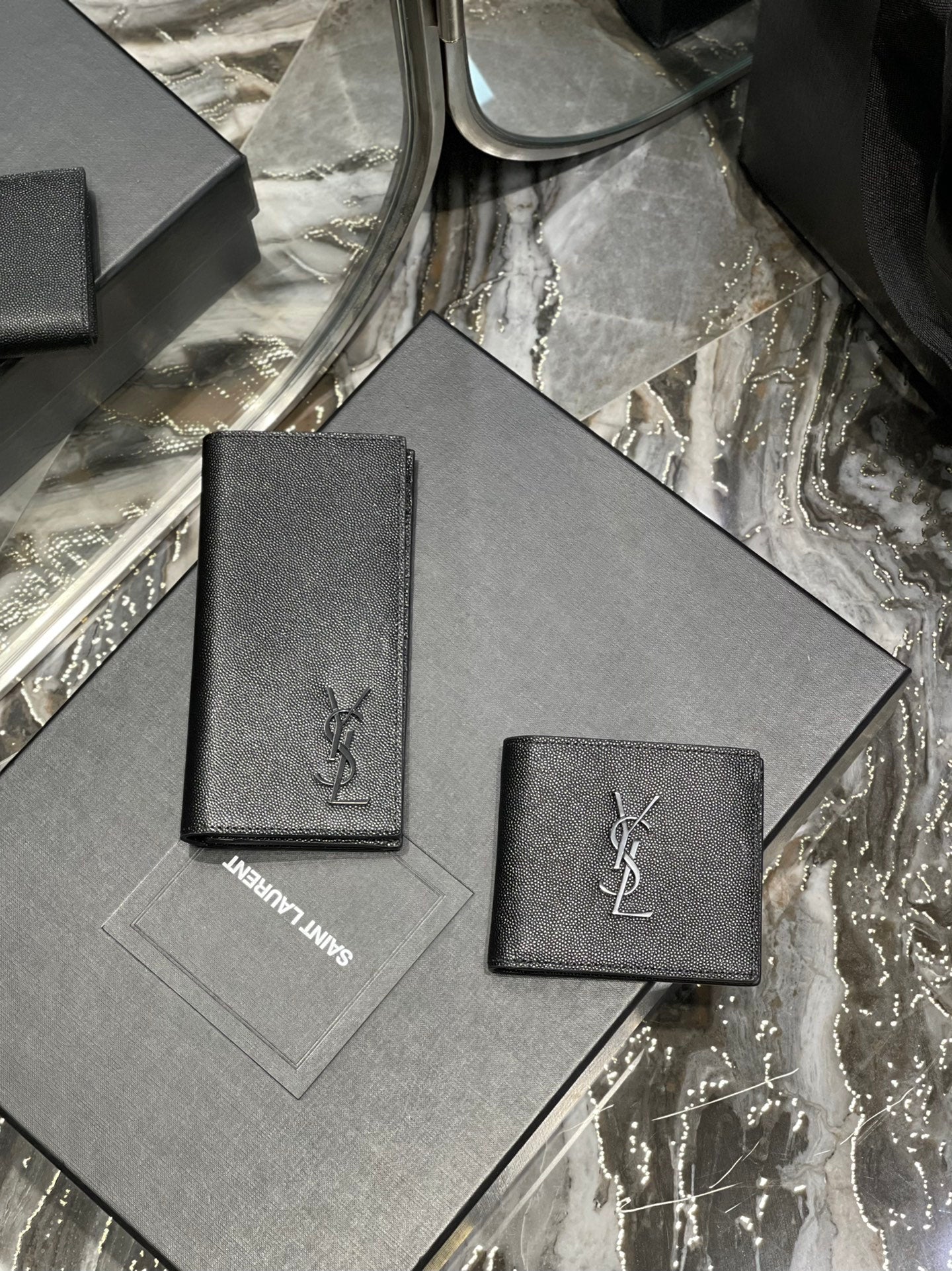 YSL 男士長款單折錢包
