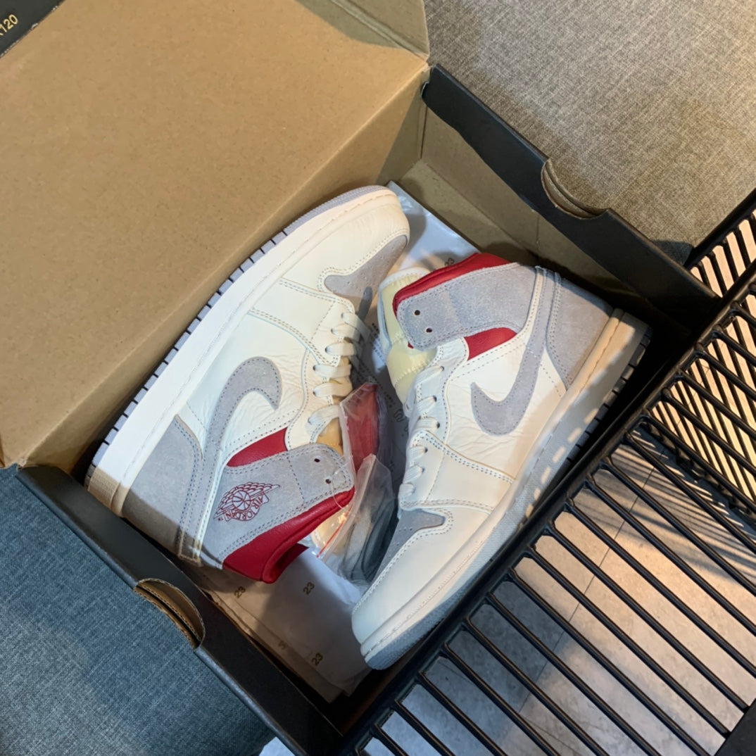 N1K- AJ 1 mid 中筒板鞋 休閒鞋 灰色