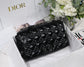 Dior Caro 褶皺漆皮系列 大號28cm-黑色
