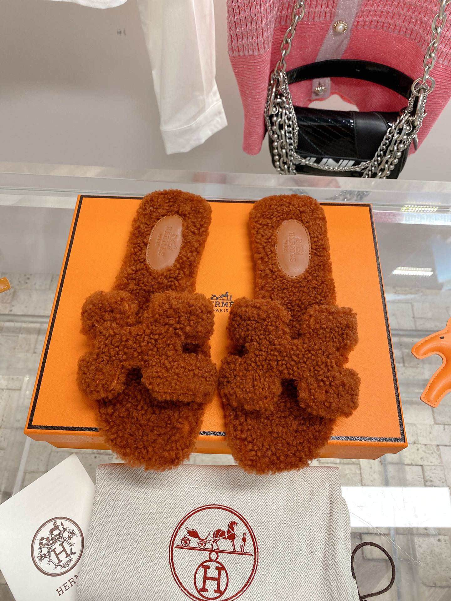 小愛款-2022秋冬新款 Oran純羔羊毛 平底H拖鞋