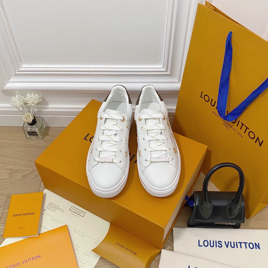 LV鞋-LV Time Out 厚底小白鞋（金色）