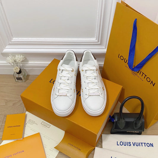 LV鞋-LV Time Out 厚底小白鞋（金色）