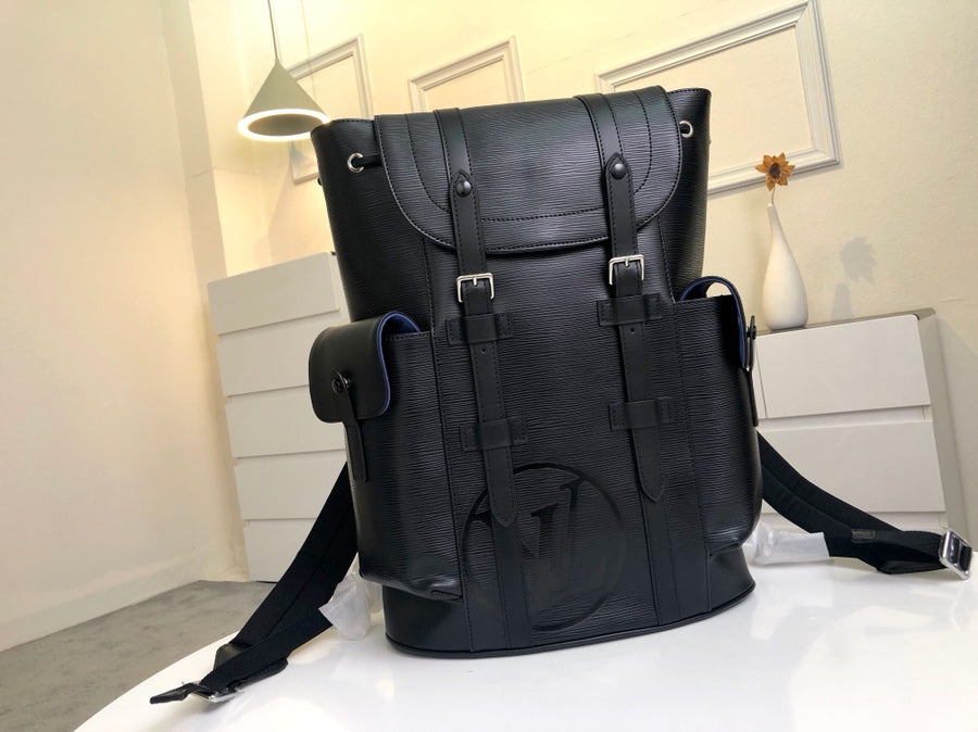 M41079 路L家-最新絲印Christopher雙肩包 黑色