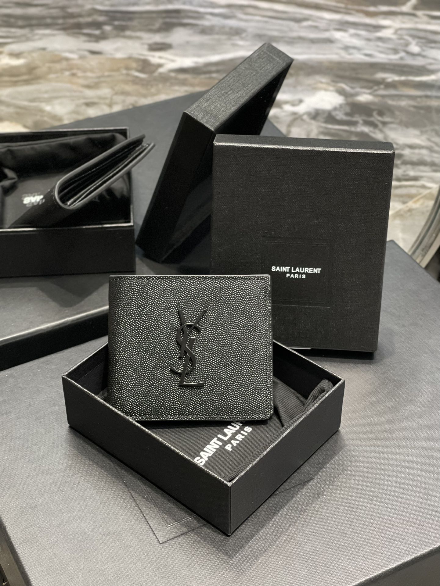 YSL 男士短款單隔層錢包
