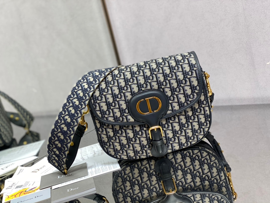 Dior-Bobby包 oblique系列秋冬 大號 經典藍布