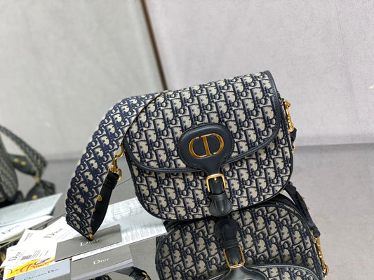 Dior-Bobby包 oblique系列秋冬 大號 經典藍布