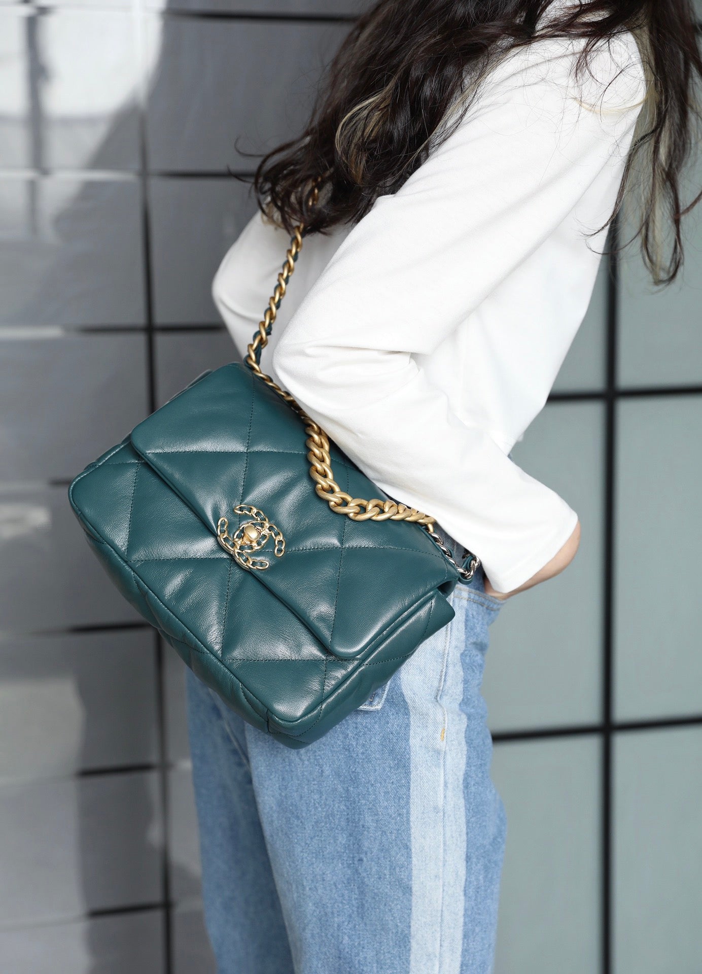 Chanel 19Bag-小號墨綠色