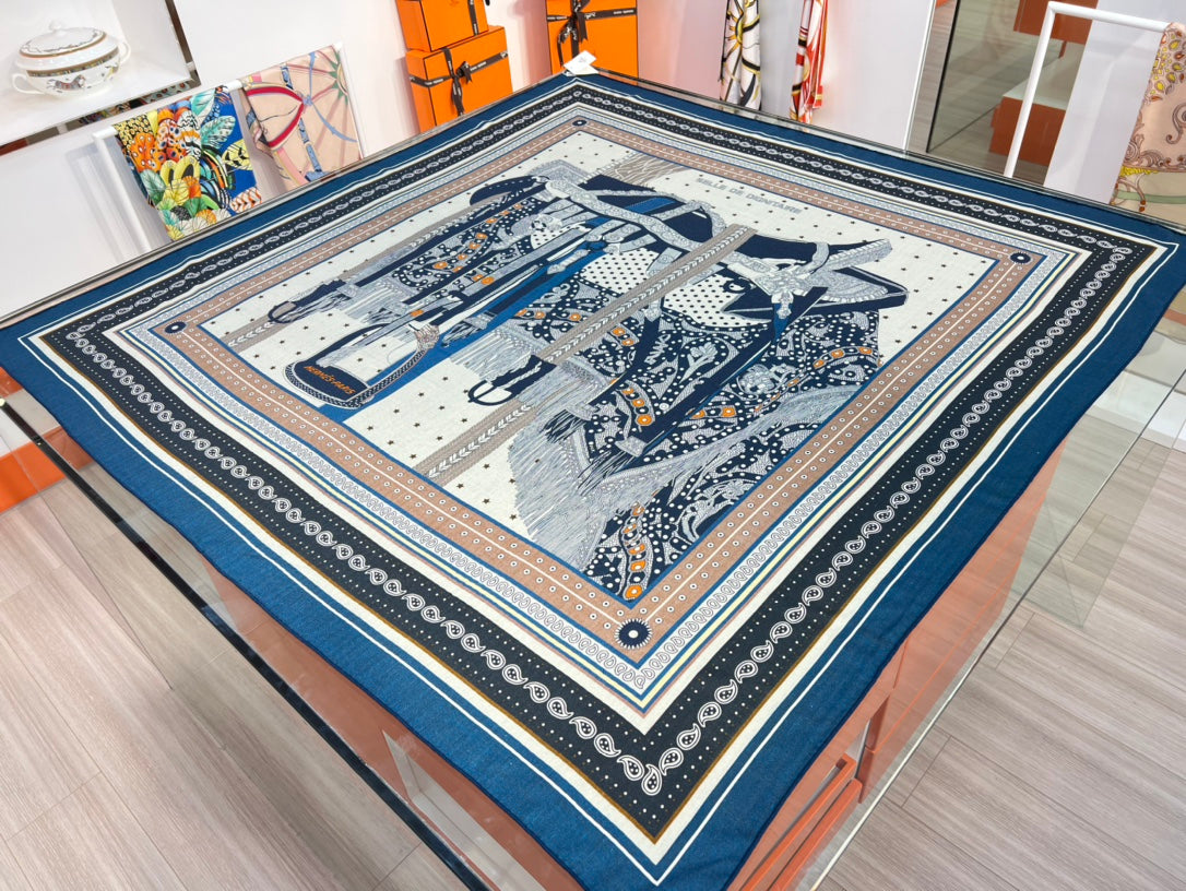 小愛款-雙面絲絨大方巾 140cm 002