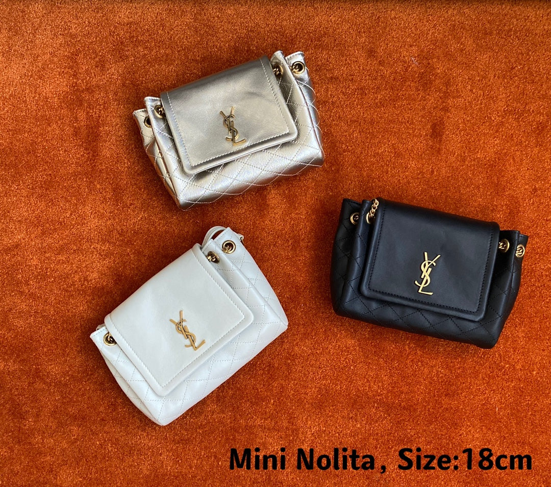 聖Y羅-Monogram Mini Nolita-復古菱格紋翻蓋包