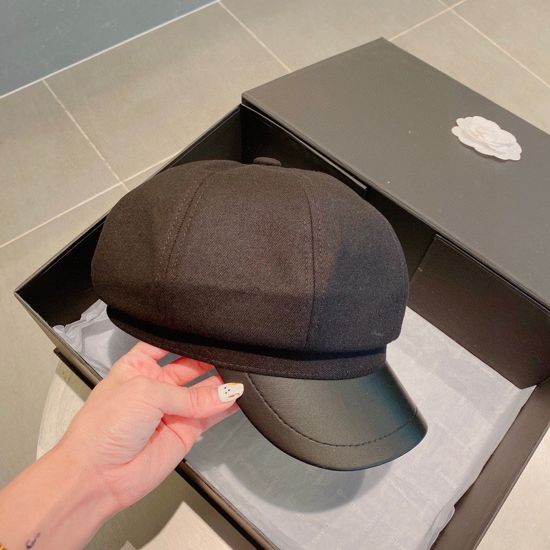 普P家-鴨舌畫家帽 黑色