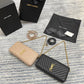 YSL  Kate 99絎縫小羊皮手袋-杏色金扣