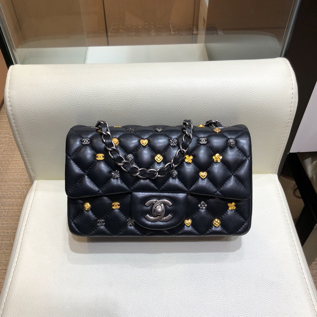 小香家-經典菱格18新系列 CF包 銀鍊 20cm