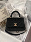 Chanel mini coco handle-黑色絲絨鑽扣