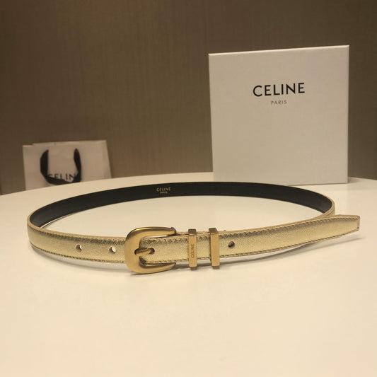 賽C家-金色金扣皮帶-1.8cm