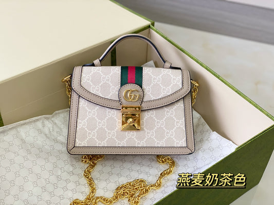 古G家-Ophidia 迷你手提斜挎包 19x13x6cm 燕麥色