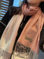 巴B家-經典流蘇圍巾 30*180cm 100%頂級純羊絨 粉色