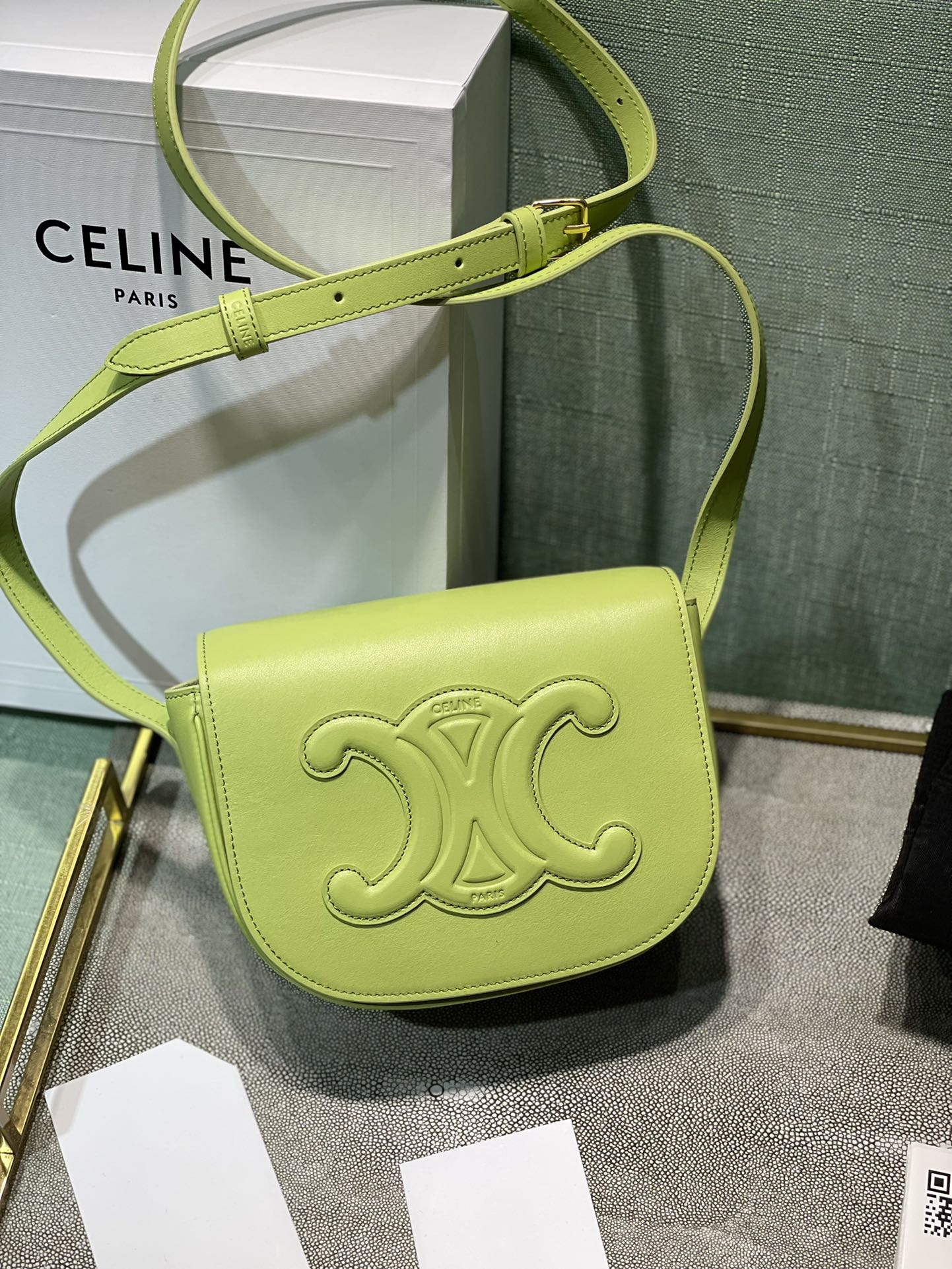賽C家-奇異果綠 FOLCO CUIR馬鞍包