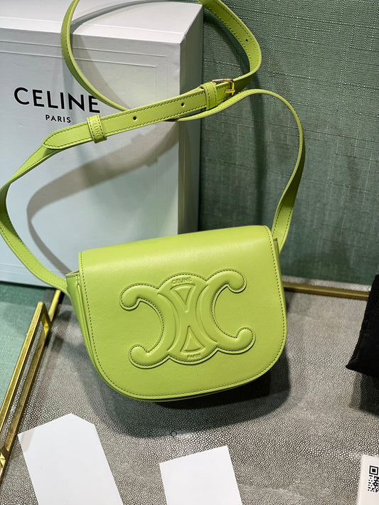 賽C家-奇異果綠 FOLCO CUIR馬鞍包
