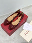 Salvatore Ferragamo鞋-紅色漆皮 圓頭 平底鞋