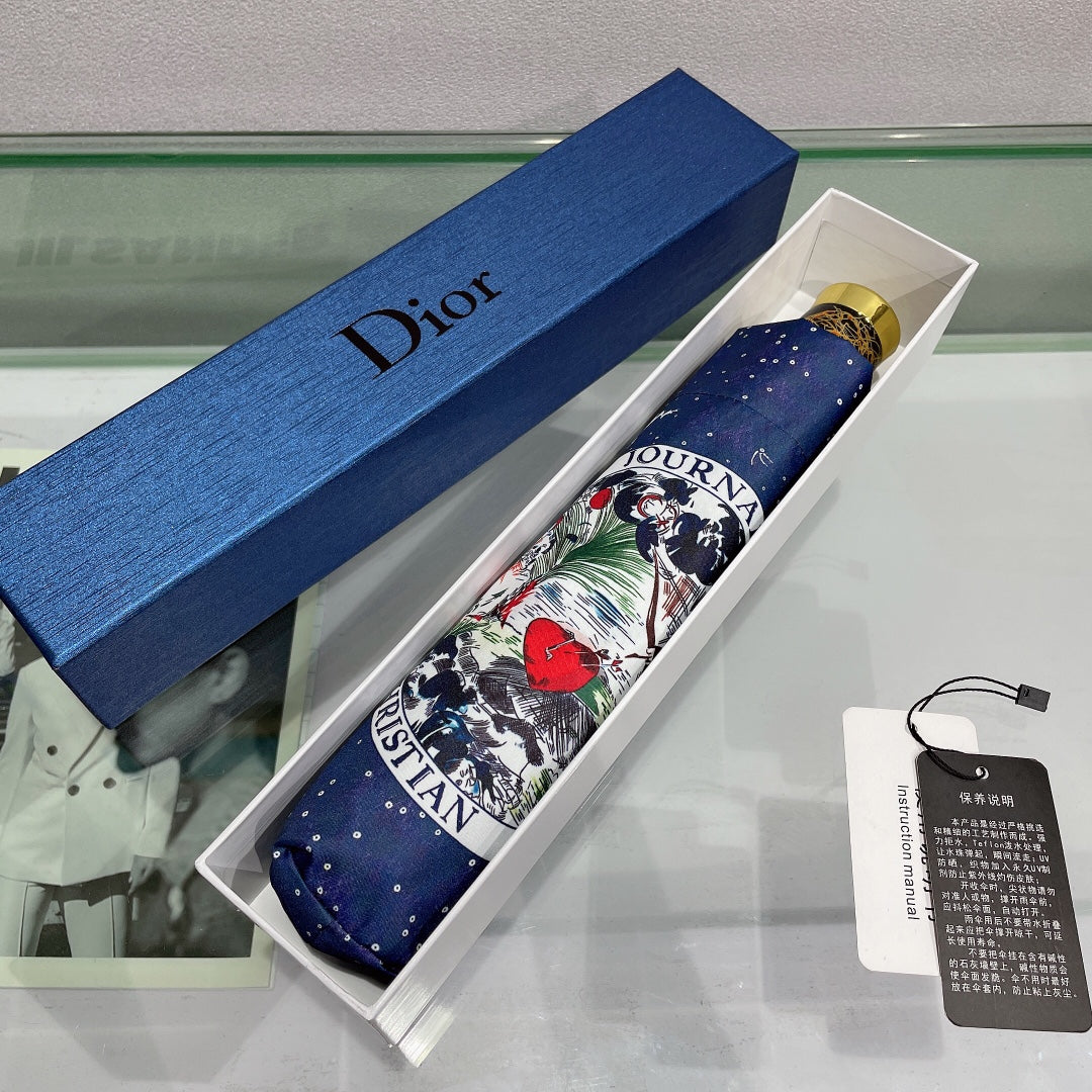 DIOR-雨傘-牛仔藍