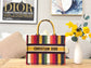 Dior Book Tote-小號36.5cm-多色條紋