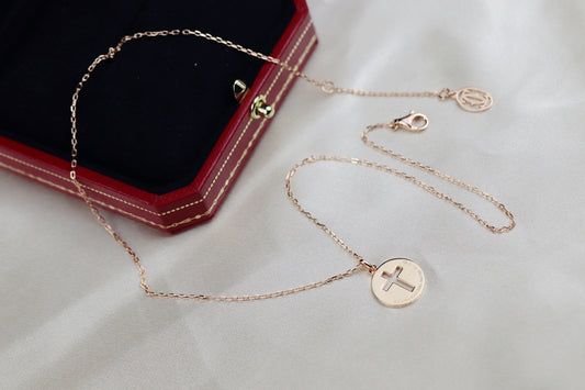 Cartier 十字架雙面項鍊
