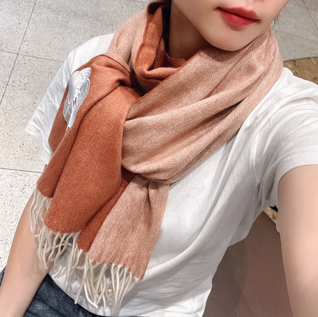小香家-雙面羊絨 210*36cm 橘色