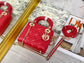 Dior-Mini Lady Dior手袋-三格黛妃-17cm -紅色金扣