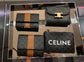Celine TRIOMPHE CANVAS標誌印花和羊皮革折疊短款錢包