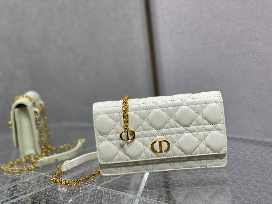Dior-Caro 菱格紋 小牛皮 鍊條包