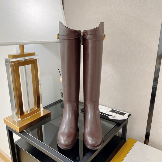 小香家-2022走秀款 騎士長靴 咖色