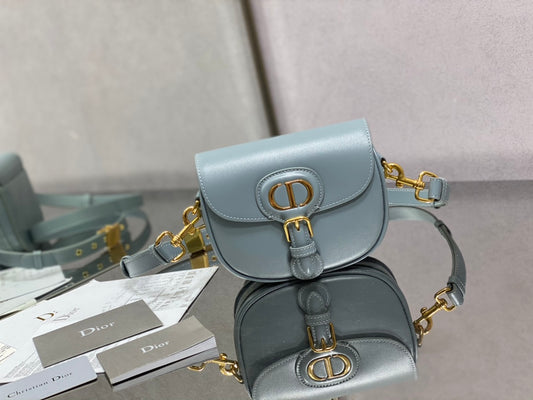 Dior Bobby-小號18cm-藍色牛皮