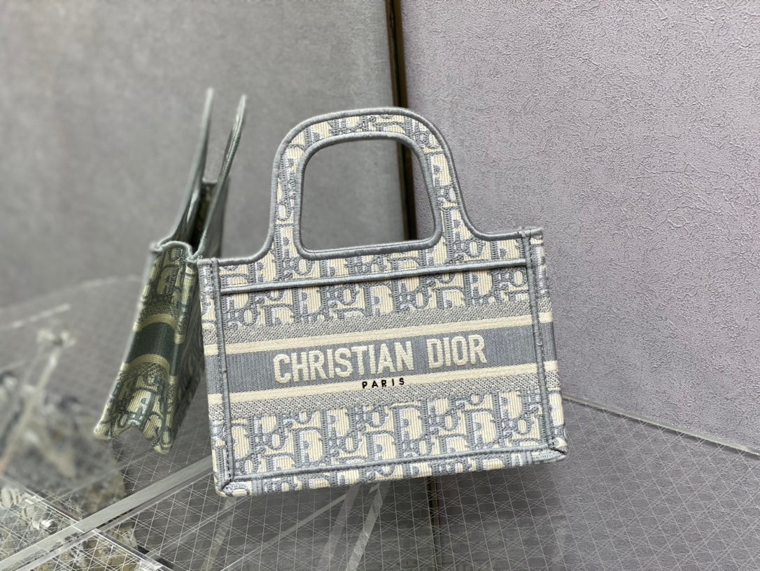 Dior Book Tote-Mini 23cm-灰色老花