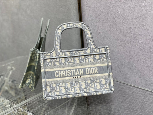 Dior Book Tote-Mini 23cm-灰色老花