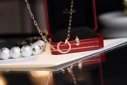 Cartier 釘子項鍊-玫瑰金-滿鑽