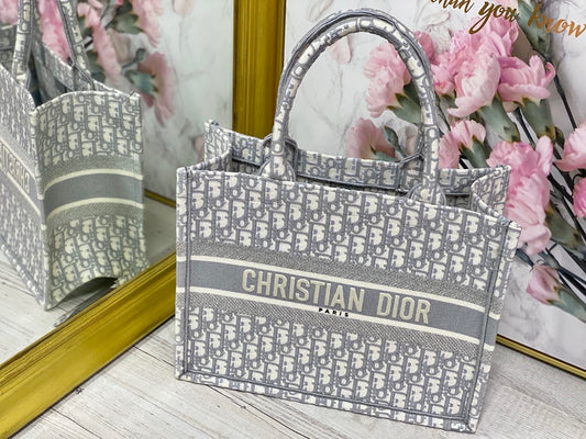 Dior Book Tote-小號36.5cm-灰色老花
