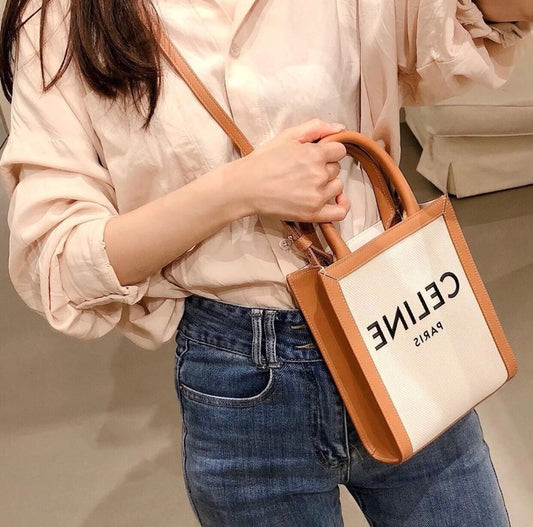 Celine Cabas mini 印花牛皮豎款手袋