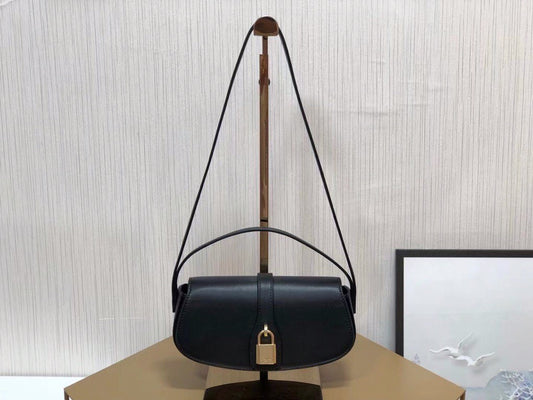 賽C家-Mini Tabou Clutch 鎖頭飾腋下包 黑色 平紋牛皮革