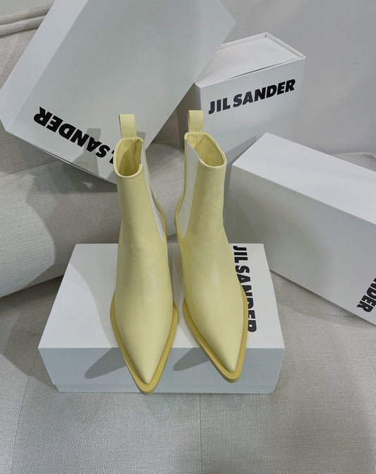 Jil sander-2022春夏 走秀新款 牛皮尖頭貓跟短靴