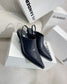 Jil sander-2022春夏 走秀新款 牛皮尖頭貓跟拖鞋