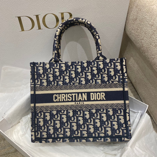 Dior Book Tote-小號36.5cm-深藍老花