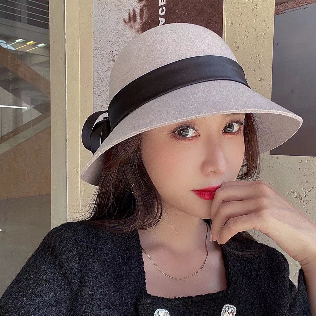小香家-羊毛禮帽 杏色