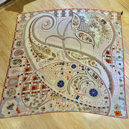 小愛款-絲絨方巾 140cm-30%真絲70%羊毛