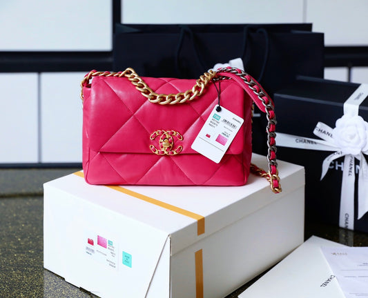 Chanel 19Bag-小號桃紅色
